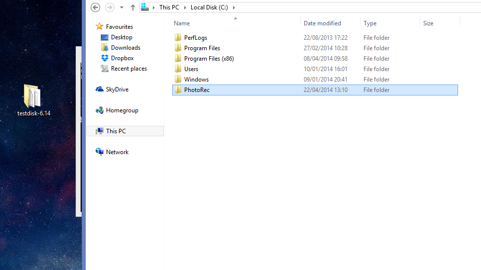 Create a folder you want your recovered photos to upload to